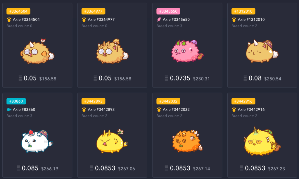 Axie low price
